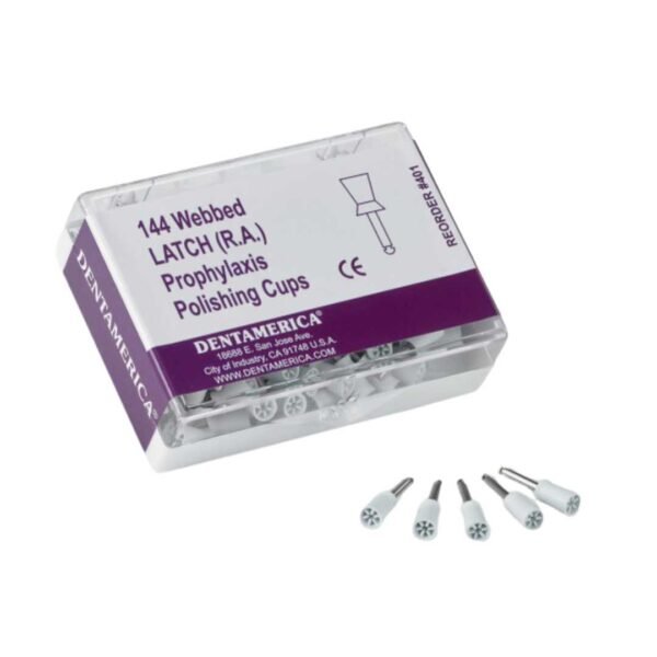 144 Webbed LATCH RA Prophylaxis Polishing Cups by www.tayatalnajoommedical.com