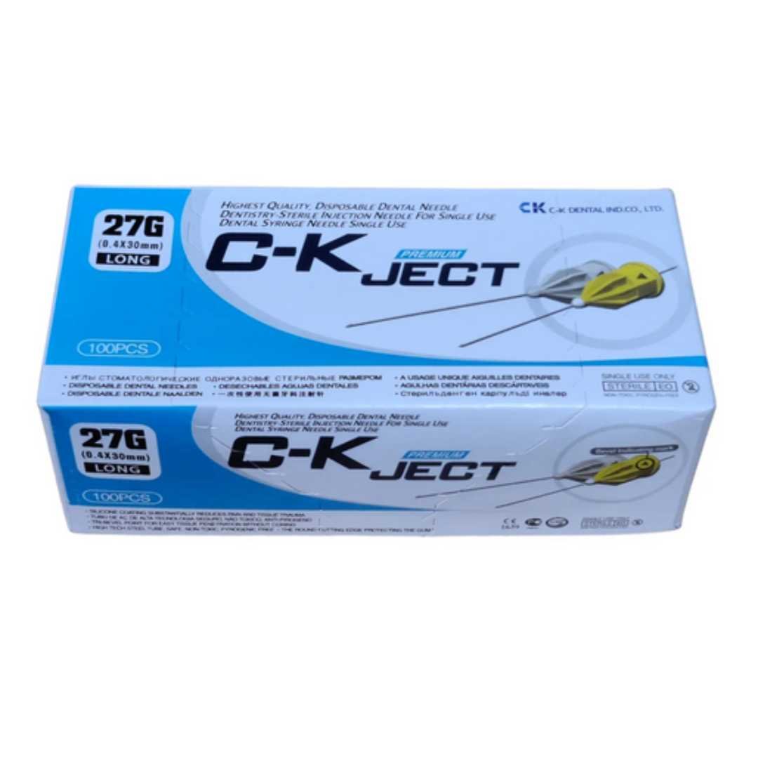 C-K Ject 27g long ( dental injection needles single use ) by www.tayatalnajoommedical.com