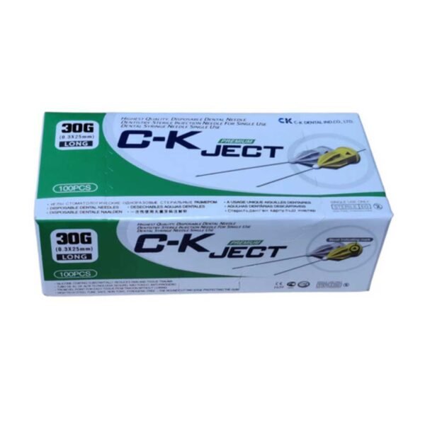 C-K Ject 30g long ( dental injection needles single use ) by www.tayatalnajoommedical.com